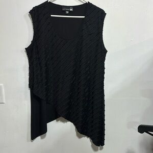ANTTHONY  original black sleeveless lined stunning layered tank top 1X